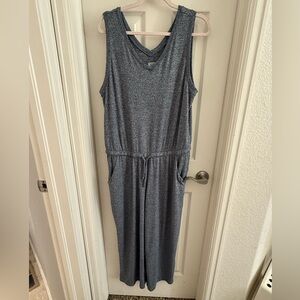 32 Degrees Heathered Gray Sleeveless Drawstring Jumpsuit